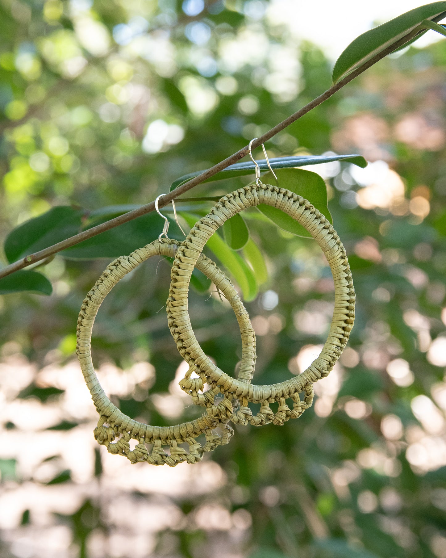 Woven Pandanus Earrings by Lynne Nadjowh