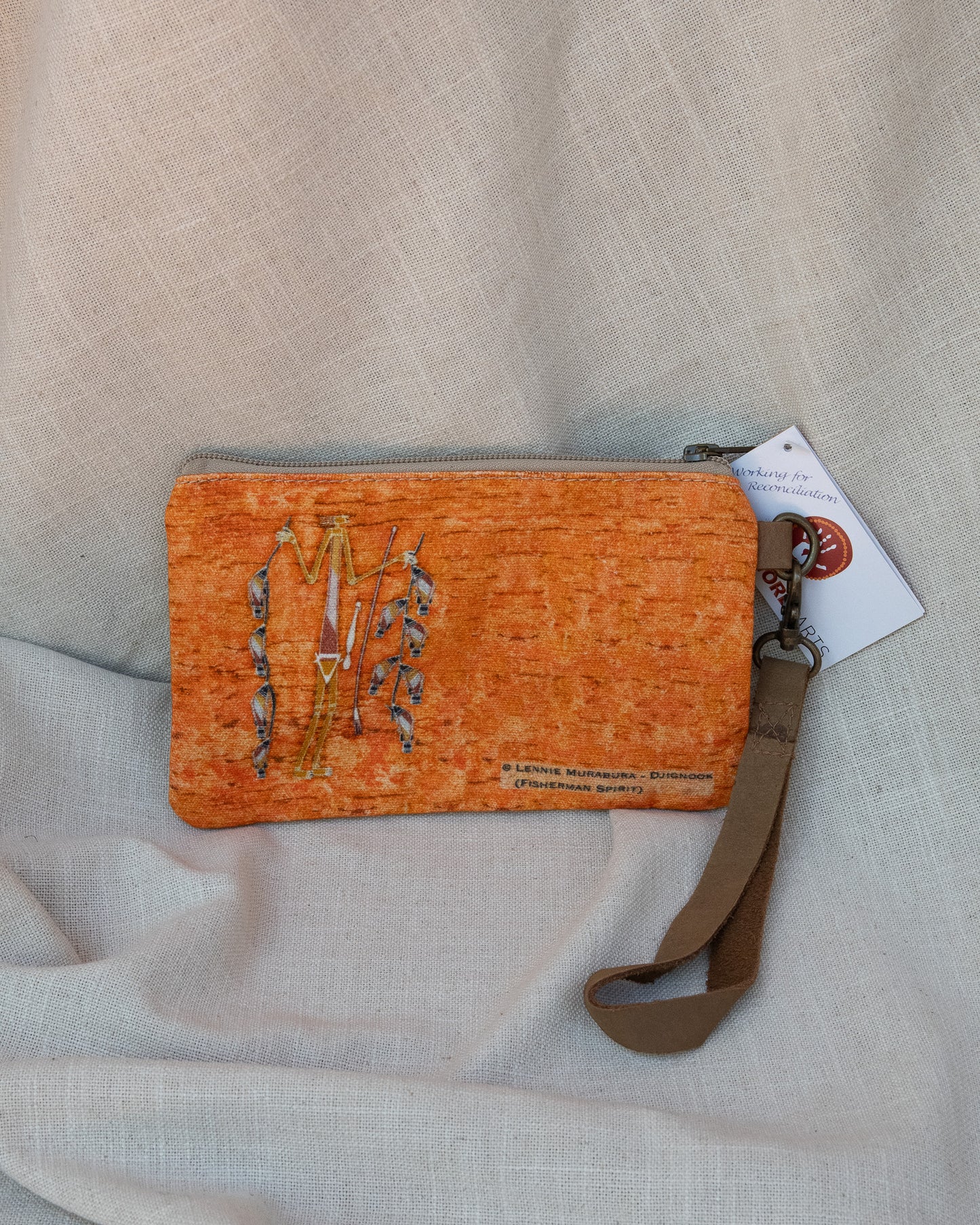 Cotton Pouches with Leather Strap