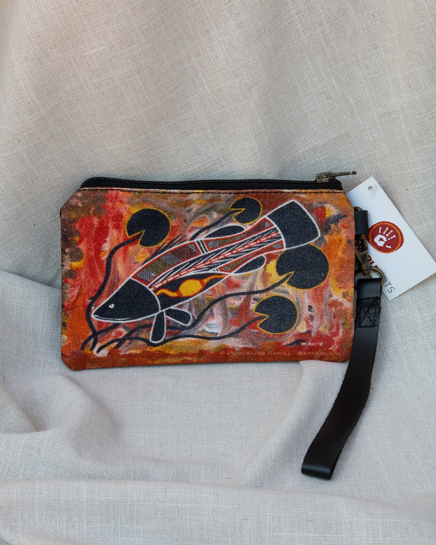 Cotton Pouches with Leather Strap