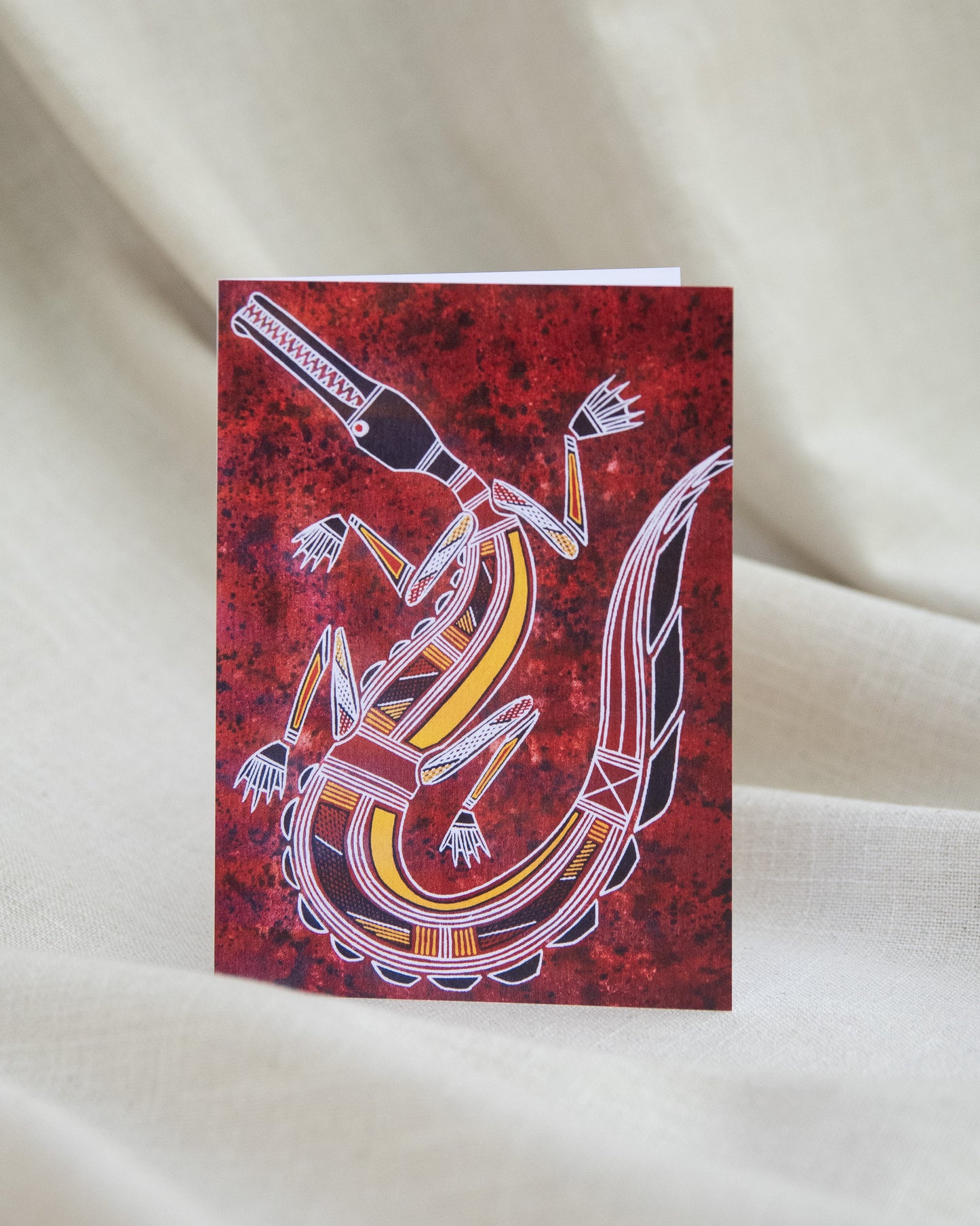 Kakadu Greeting Card with ginga (crocodile)