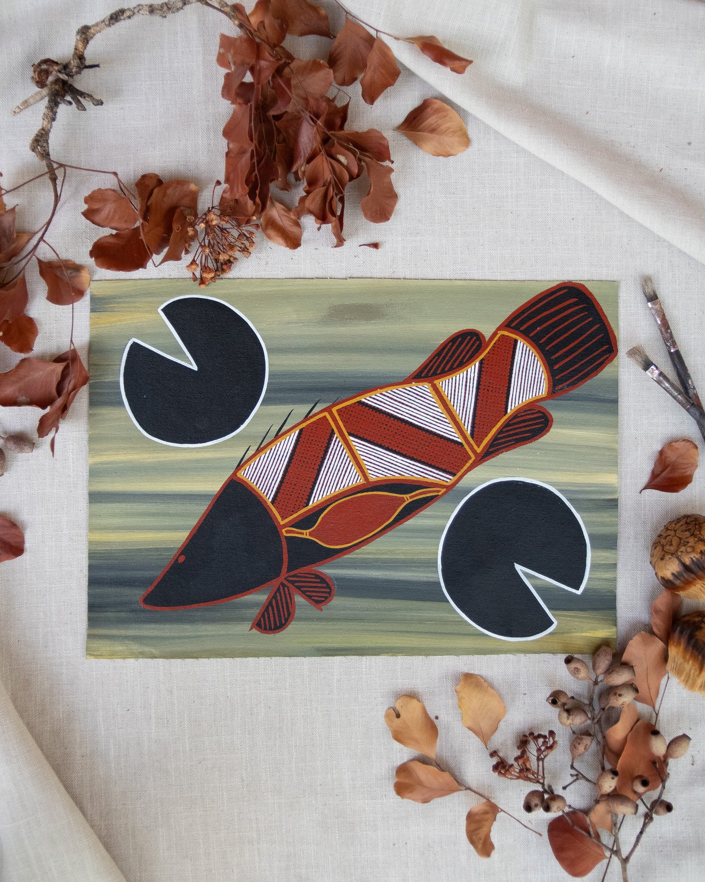 Shop Authentic aboriginal artwork barramunda