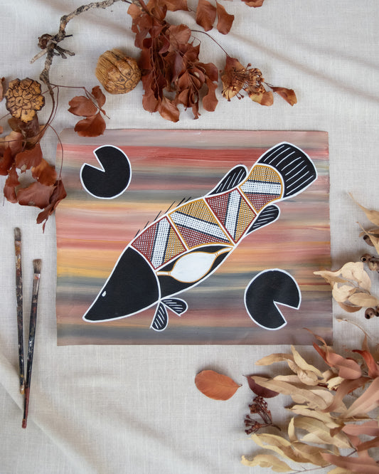 Karl Haala aboriginal artwork with barra