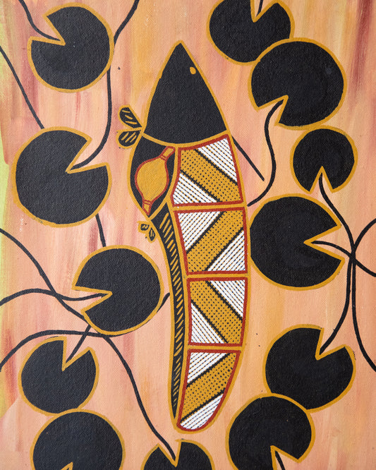 Catfish & water lily by Karl Haala