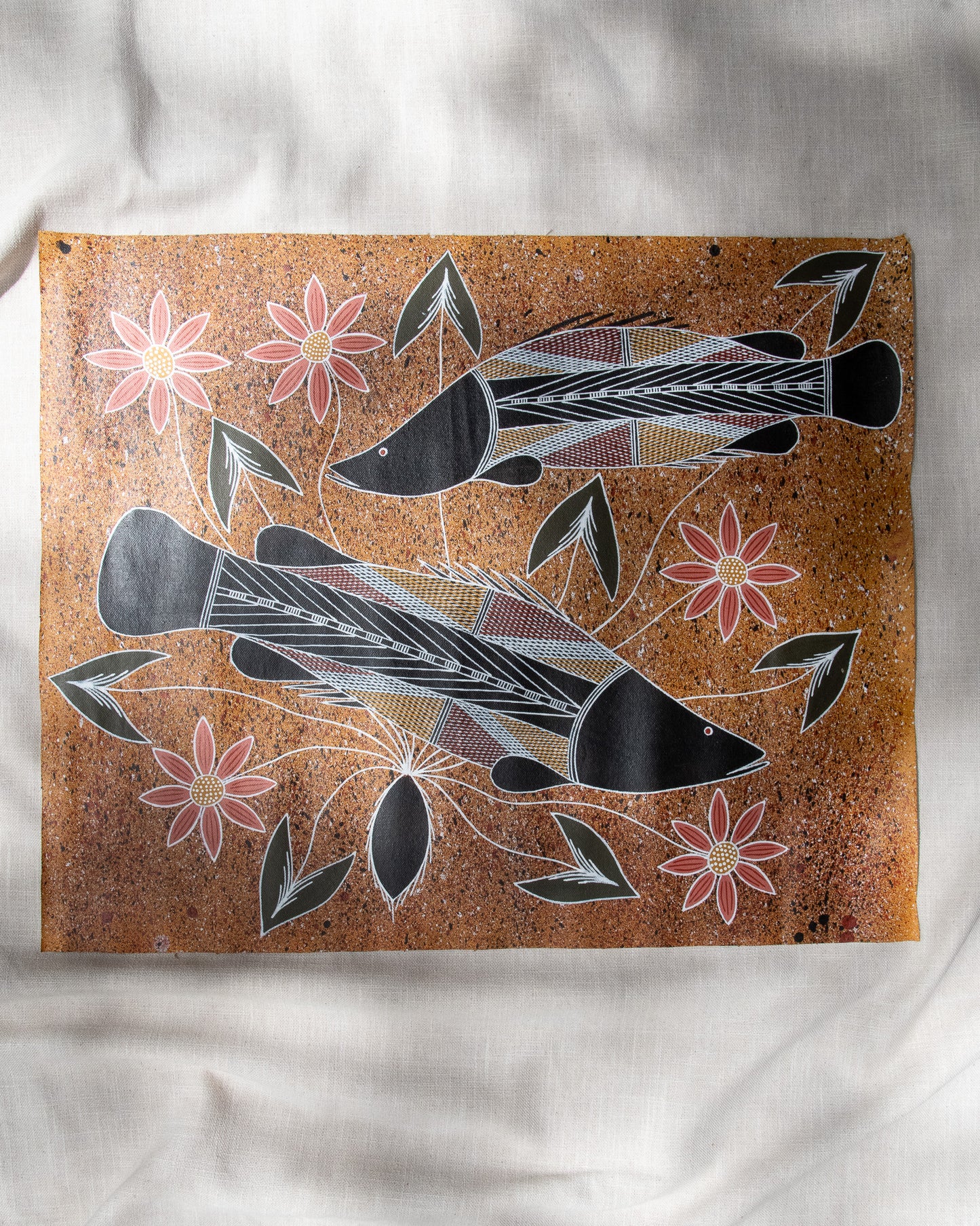 Two Barra & Water Lily by Paddy Cahill