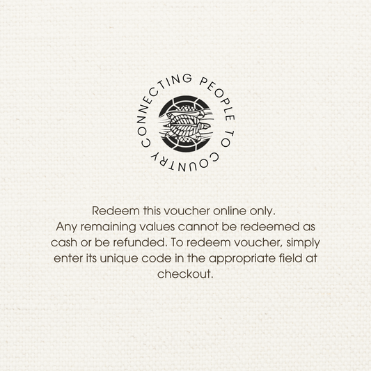 Warradjan Gift Voucher. Redeem this voucher online only. Any remaining values cannot be redeemed as cash or be refunded. To redeem voucher, simply enter its unique code in the appropriate field at checkout.