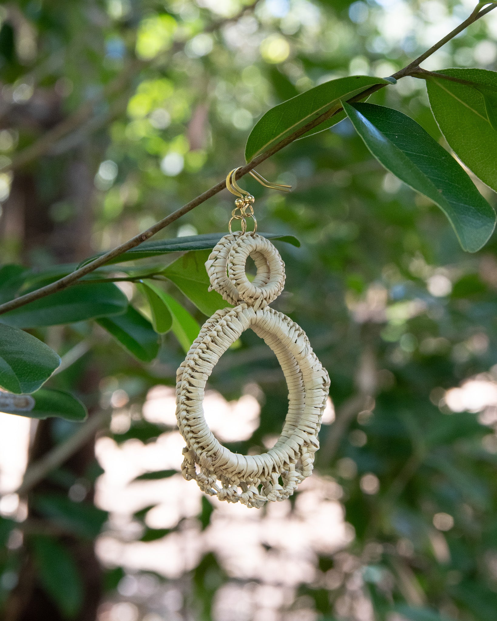 Natural Woven Pandanus Earrings