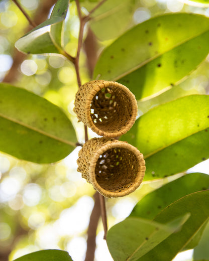 Woven Pandanus Earrings by Lynne Nadjowh