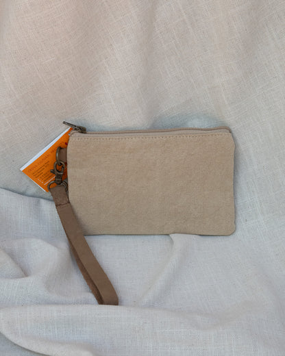 Cotton Pouches with Leather Strap