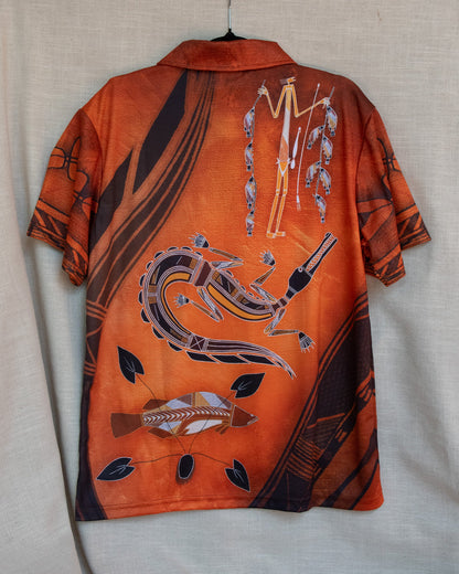 Kakadu Collection Polo Shirt Ochre - fisherman barra ginga