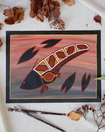 Aboriginal artwork featuring barra