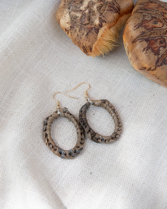 Woven Pandanus Earrings by Elonda Nadjow