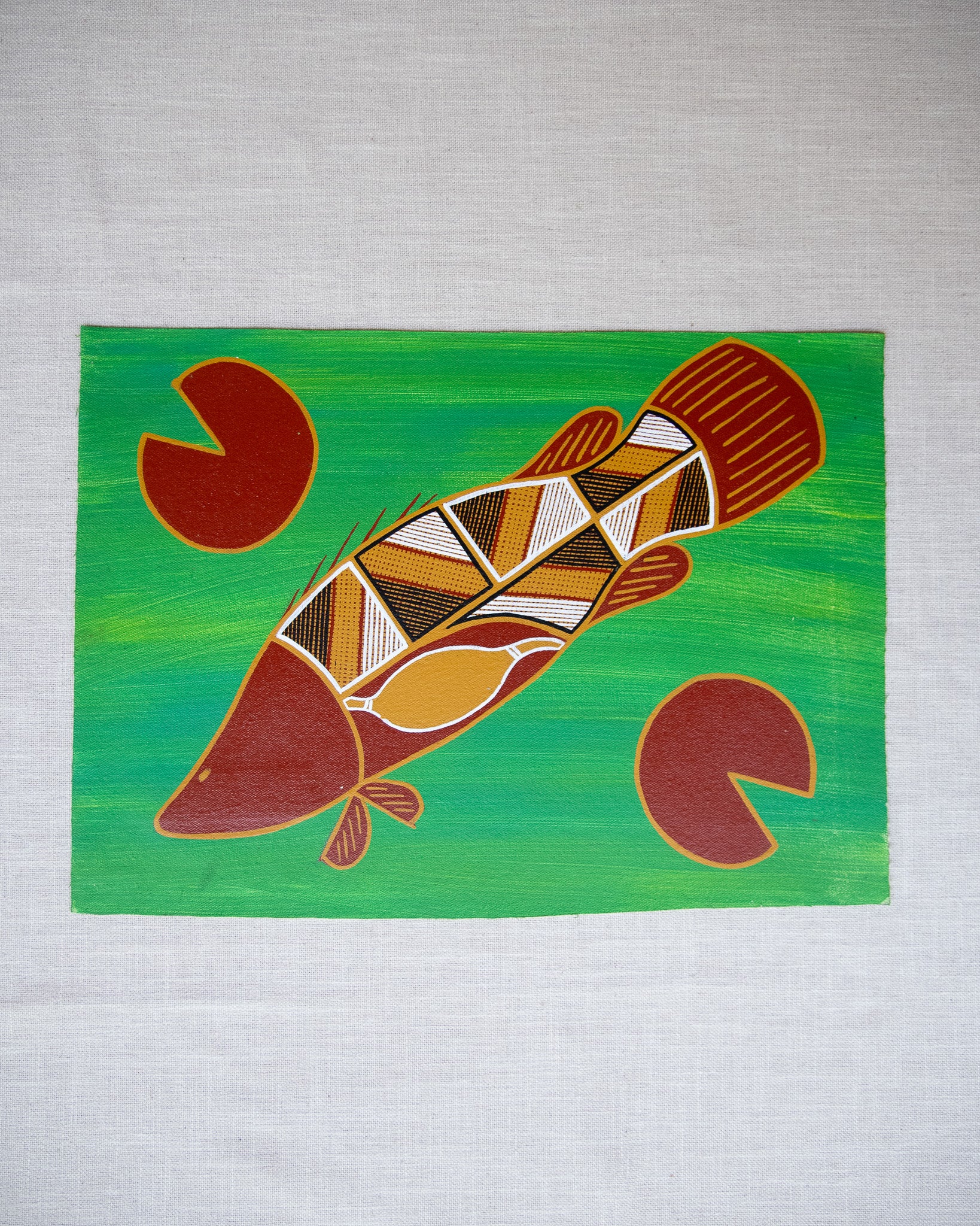 Kakadu artist Karl Haala painting of barramundi