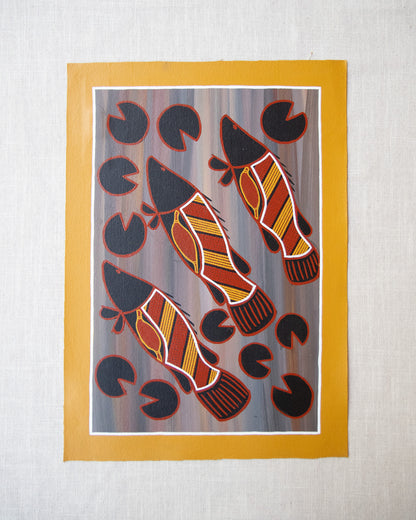 Original once off Aboriginal Artwork featuring barramundi