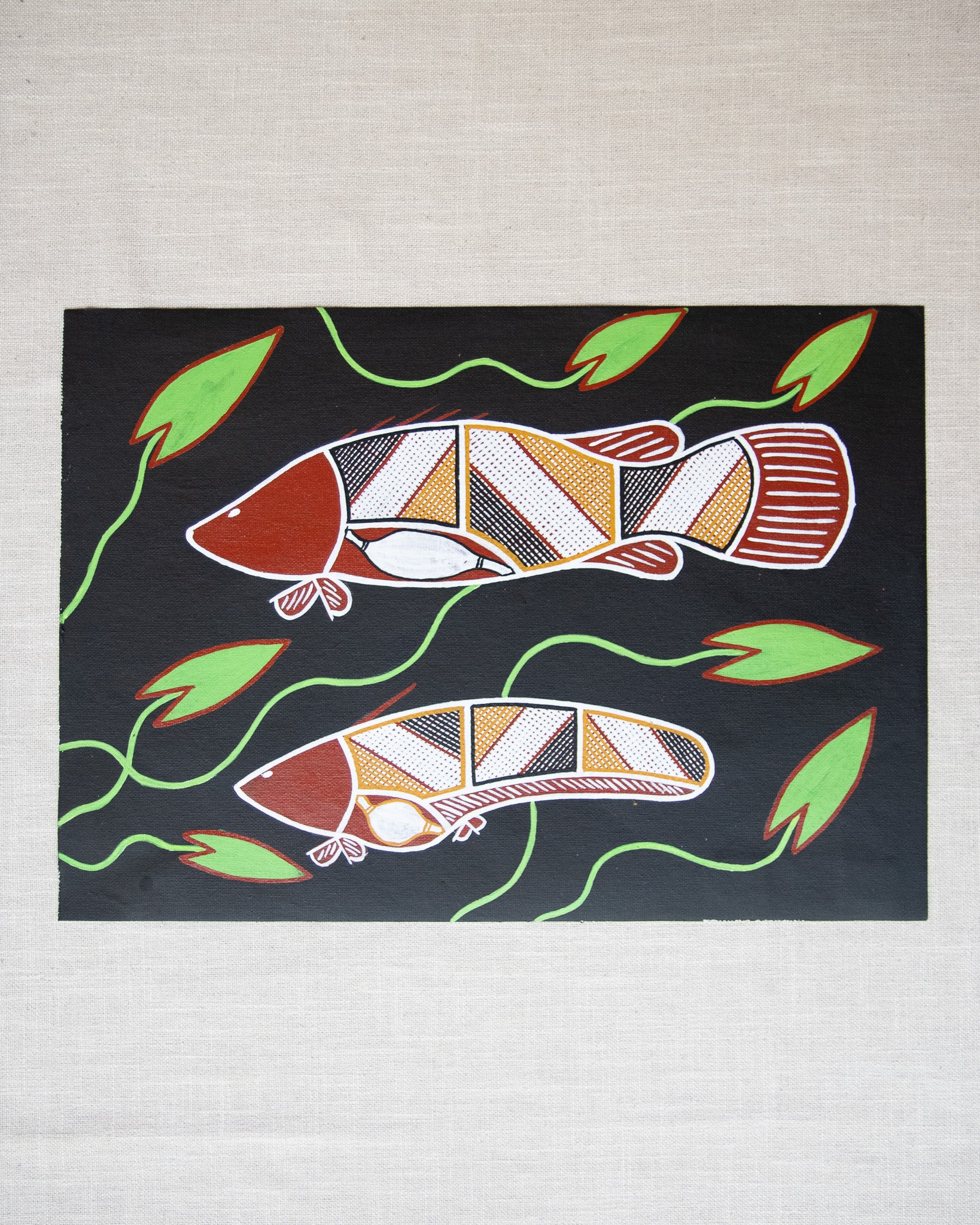 Karla Haala aboriginal artwork barra and water lily