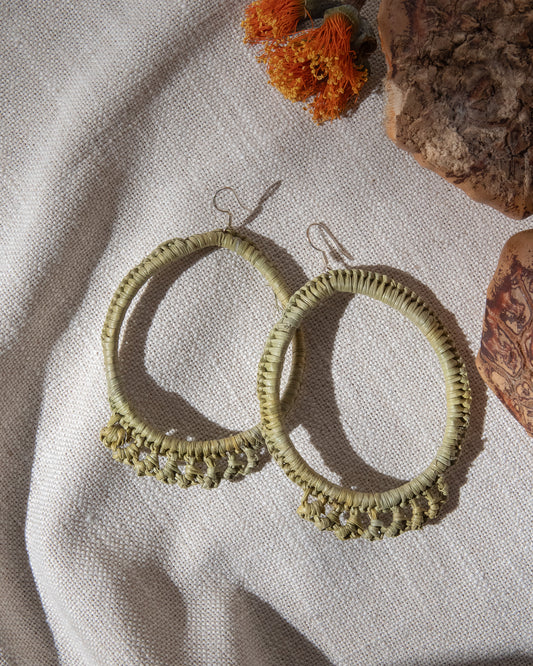 Woven Pandanus Earrings by Lynne Nadjowh